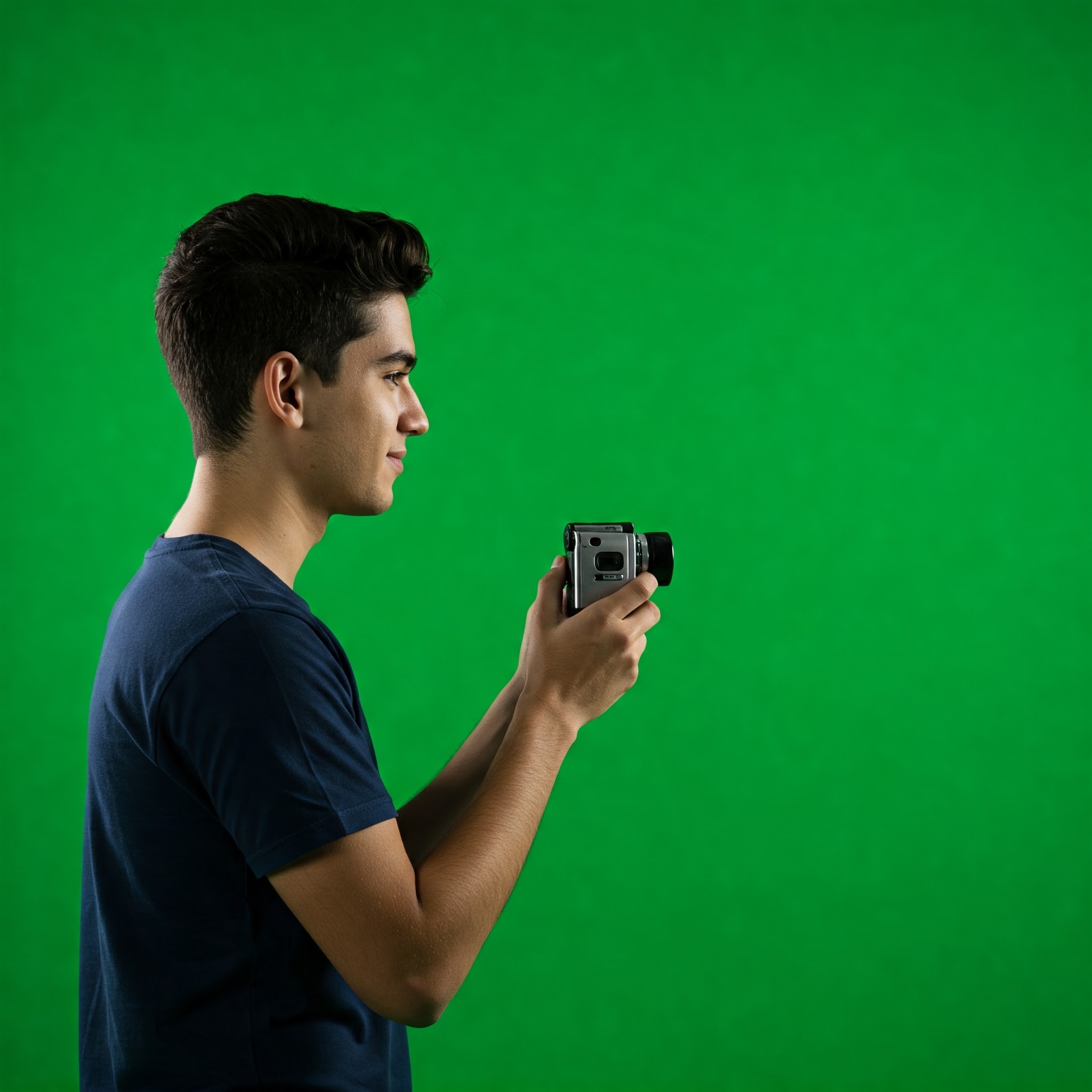 photo of Young Photographer with Retro Camera